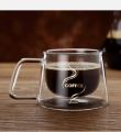 Espresso Cups, Double Wall Lnsulated Glasses Cup, Clear Glass Coffee Mugs with Handle. 