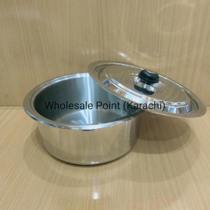 Alpha Stainless Steel Glory Casserole Sets | Stainless Steel Cooking Pots with Encapsulated Bottom (Double Base For Cooking Purpose)