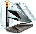 Spigen Privacy Tempered Glass Screen Protector GlasTR EZ FIT designed for iPhone 14 Pro Max 15 Pro Max 16 Pro Max 16 Pro Case Friendly. 