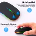 【Triple Mode】 High-Quality Wireless Bluetooth Gaming Mouse RGB with 6 Buttons & 3-Levels DPI Control - Breathing LED Light 2.4G Optical Wireless Mouse with MousePad & Side Buttons for Girls PC, Gaming, Laptop, Pubg, Mobile, Windows OS. 