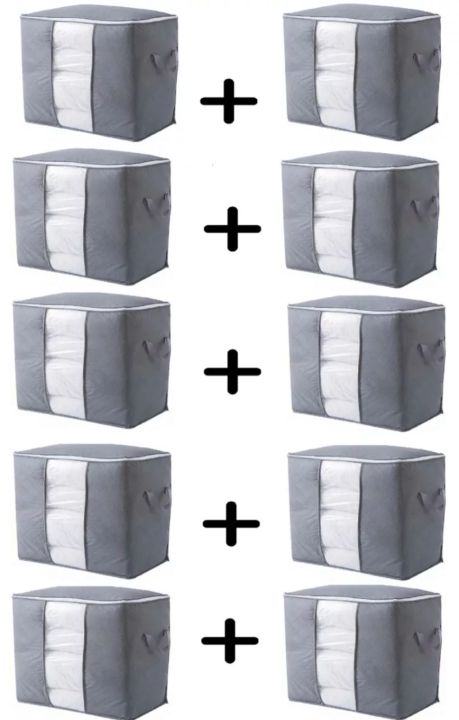 Pack%20of%2010%20Portable%20Bamboo%20Charcoal%20Clothes%20Blanket%20Large%20Folding%20Bag%20Storage%20Box%20Organizer%20-%20Image%202