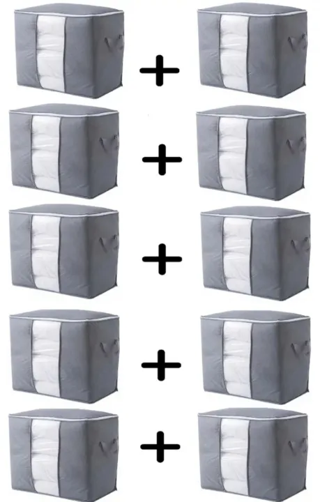 Pack%20of%2010%20Portable%20Bamboo%20Charcoal%20Clothes%20Blanket%20Large%20Folding%20Bag%20Storage%20Box%20Organizer%20-%20Image%202