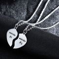 2 Pcs/Set Hip Hop Weirdo 1 Weirdo 2 Stainless Steel Heart Pendant Necklace Fashion Best Friend Sister Couple Necklaces Gift. 