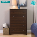 CD-008 - Oak Wood 5 Drawers Black & Brown Polish Finish Living Room Storage Chest Of Drawer for Bedroom Chester Manager Sideboard Living Room Storage Bedroom Cabinet. 