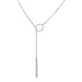 Minimalist Round Stick Pendant Necklace for Women Pearl Clavicle Necklace Leaves Long Chain Fashion Jewelry Statement Girl Gift. 