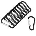 10 Pcs Black Carabiner Camp Clip Hook for Outdoor Hiking Climbing Traveling. 
