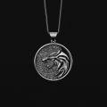 CHENGXUN Witcher Geralt of Rivia Medallion White Wolf Necklace for Men Women Gift Mens Birthday Pendant Vintage Gwynbleidd. 
