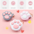 Mini Fidget Toy Lovely Portable Funny Cat Paw Push Fidget Game Keychain for Children. 