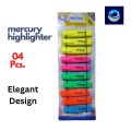 Mercury Highlighter Text Marker Multicolor Pack of 04 Pcs. 