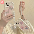 Fantasy Retro Case for Redmi 9 10 9C 9T 10A 9A 10C A1 A2 Note 11 Note 9 8 Note 10 Pro Max Note 10S 11S Note 12 POCO M3 Dreamy Butterfly with Bracelet Lanyard Soft Cover. 