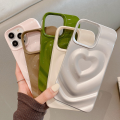 Wave Heart Case For iPhone 15 13 14 12 Pro Max 11 Phone Cases Shell Curvy Soft Bumper Shockproof Back Cover Solid Color Coque. 
