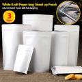 13x18.5 cm food Grade White Kraft Paper With Aluminum Lamination Standup Pouches 50pcs/Lot. 