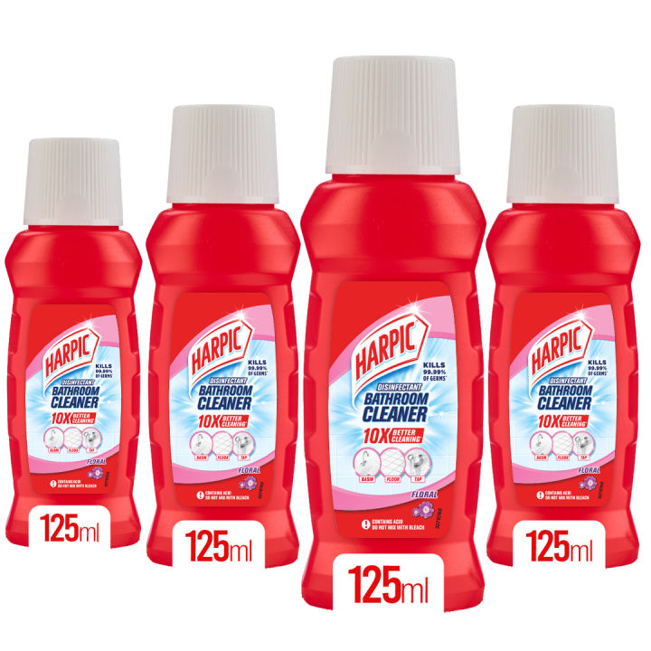 Harpic Bathroom Cleaner Floral 125ml - Pack of 4