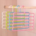 Anti-Slip Magic Multiple Layer Trousers Hanger Multifunction Pants Closet Belt Holder Rack S-Type 5 Layers Saving Space. 