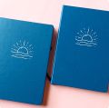 Sun or Moon Minimalistic Blue BuJo Notebook Dot grid Diary Dotted pages A5 Journal. 