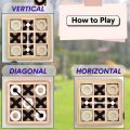 Wooden Tic Tac Toe XOXO Game Mind Challenging Cross and Zero Board Game for Family Kids & Adults|Return Gifts for Birthday Age 5-12|Brain Development Table Toy (Model 2). 