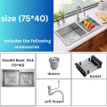 SA kitchen sink double bowl 75x40 CM. 