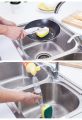 3 Sponge Heads Handheld Soap Scrubber Cleaner Dish Wand Brush. 