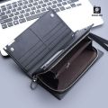 PU Leather Balebaily Long Wallet – Card Slots, Zippered Phone Compartment, ID Window, and Dual Ticket Pockets. 
