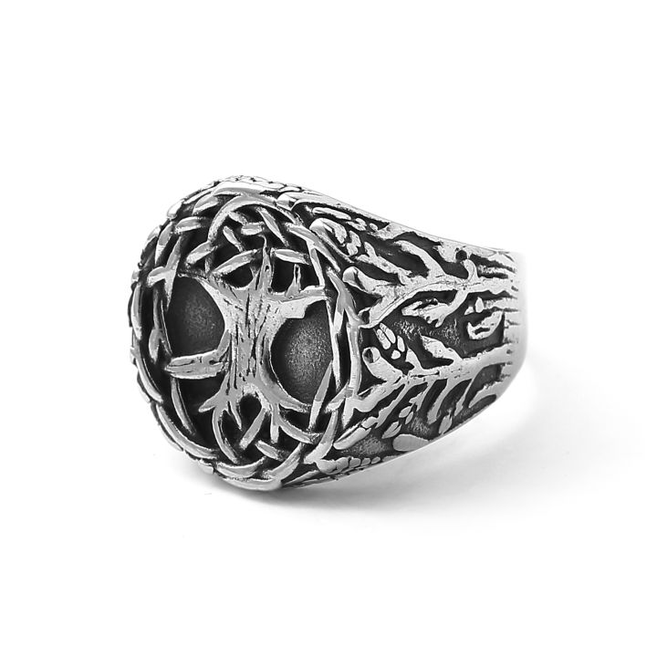 Viking Jewelry Wholesale Stainless Steel Mens Ring Norse Jewelry Viking Yggdrasil Tree Of Life Ring Viking Ring