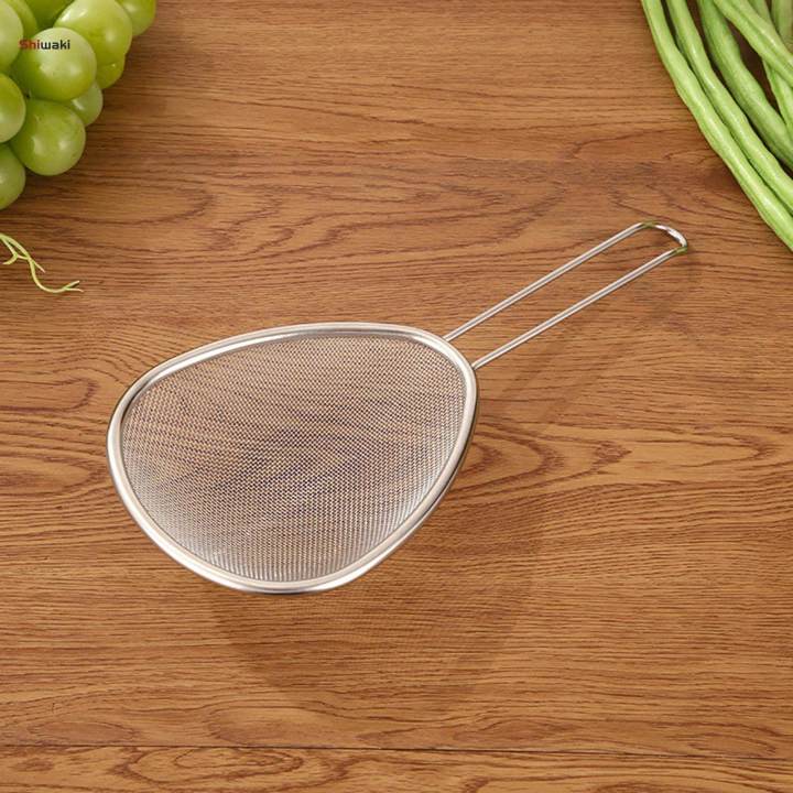 Fine Mesh Strainer Oval Easy to Clean Flour Sieve for Quinoa Juice Household 16cm
