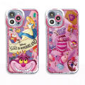【Buried Buzie】Disney Cheshire Cat Alice in Wonderland Phone Case for Apple iPhone 15 Pro Max 8 12 Mini 11 Pro X XS SE 13 14 Plus XR 7 6s Cover. 