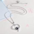 Classic Hollow Pet Paw Print Necklace Cute Animal Dog Cat  Pendant Necklace Jewelry Gift Silver 45cm. 