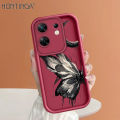 Hontinga for Infinix Zero 30 4G Back Cover black butterfly Pattern Ladder Soft Camera Protection Rubber Phone Case for Girls. 