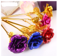 Anniversary Gift wife Girlfriend 24K Gold Foil Rose Flower wedding bouquet Birthday Party Romantic Golden Flower Gift. 