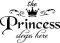 Size : 1.5 X 1 Feet - The Princess OR Prince Sleep Here Self Adhesive Wall Sticker for Children Kids Boy Girl Bed Room Decoration Interior Home  Decor Lovers -  Black Color- rising arts. 