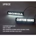 GLOWING LED NAME PLATE CUSTOM MADE SELF ADHESIVE LED DC12 VOLT FOR CAR MOTORCYCLE UNIVERSAL FOR BONNET BUMPERER DECAL PVC. 