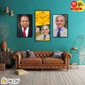 Gift City Presents Nawaz Sharif and Shahbaz Sharif Wall Frame / Wall Clock for Office and Home Decor. 