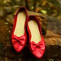 Ladies Bow Style Pumps, Feather Light Comfort, Red, Olive Green, Black, Elegant Footwear. 