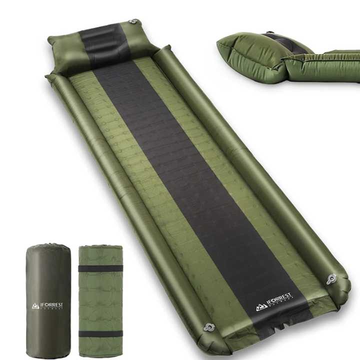 IFORREST Sleeping Pad with Armrest & Pillow - Rollover Protection Ultra-Comfortable Self-Inflating