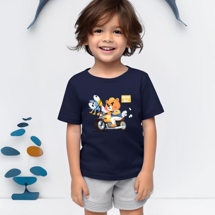 ELO Polo Republica Boy's Bear Fish Printed T shirt For Boys