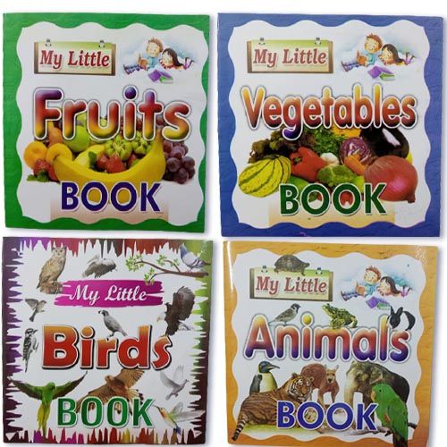 Pack Of 4 Pre School Fruits,Vegetable,Animal And Birds Books For Your Kids - Kids Books For Early Learning - Reading Books For Kids And Children KS