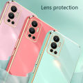 Biruiqu for Infinix Hot 12 Back Cover Luxury 6D Plating Frame Shiny Bling Phone Pounch Soft Silicone Square Phone Case. 