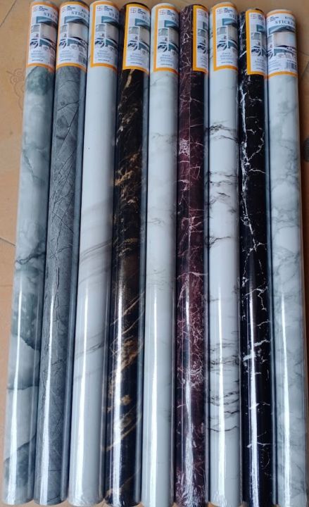 Marble Sheet Sticker 60cm x400cm  Waterproof Anti Oil and Heat Resistant Pvc Glossy Marble Texture Design Sticker