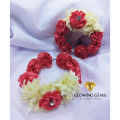 Artificial Flower Gajra Bangles - kangan Pair For Wedding, Engagement, Maiyon, Mehndi - Reuseable - Bride Colour Gajray - Fancy Bridal Gajray. 