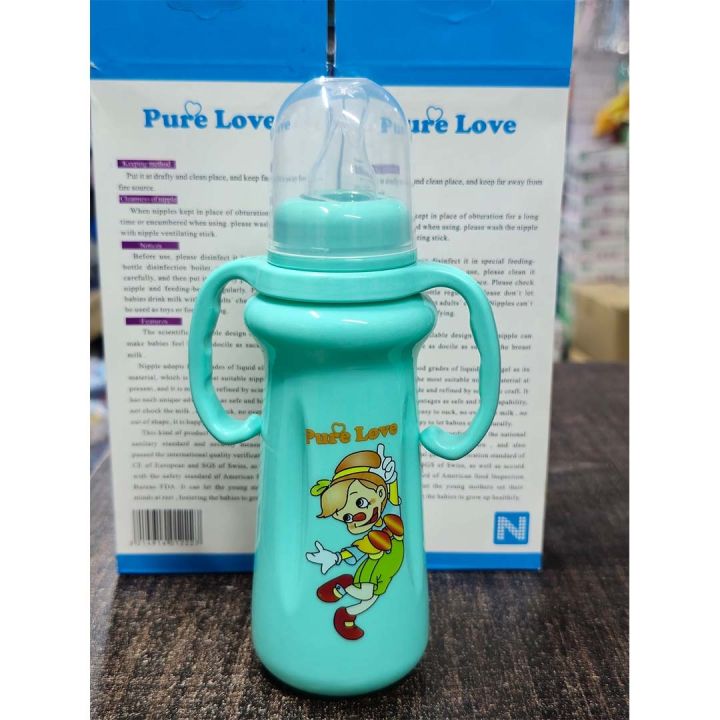 pure%20love%20baby%20feeder%20250ml%209oz%20plastic%20standerd%20nipple%20colour%20full%20perimium%20quality%20new%20style%20-%20Image%204