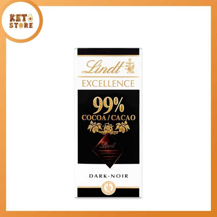 Lindt Excellence Supreme Dark 99% Cacao Chocolate - 50Gm (Imported & Halal) - For Keto Diet
