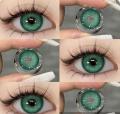 Mystic Green Color lens Eye Contact Lenses With Container + free water kit / disposable lenses / lense, eye lense / color lense / eye lenses for girls. 