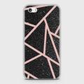 iPhone 5 Cover - SkinLee HQ Hybrid Case (Soft) - Black Sparkle Glitter With RoseGold Lines - SKINLEE-395-1-90-11. 