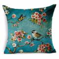 Honana 45x45cm Home Decoration Colorful Flowers and Birds 3D Printed Cotton Linen Pillow Case. 