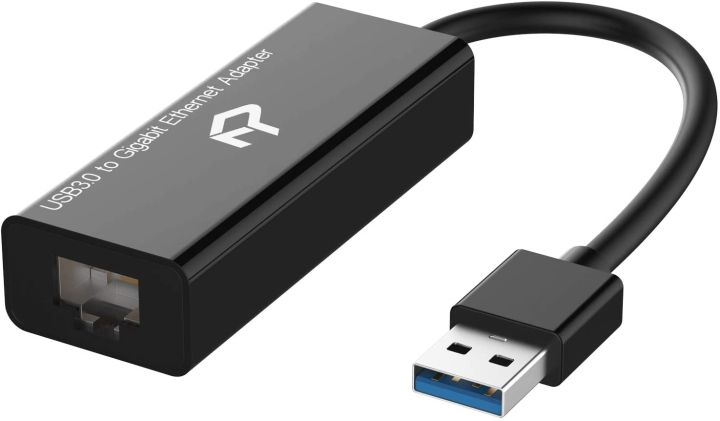 Rankie USB Network Adapter, USB 3.0 to RJ45 Gigabit 10/100/1000 Mbps Ethernet Internet Adapter (Black) Network Interface Controller Adapter