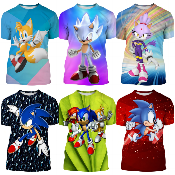 Kawaii animals Sonic shirt Man 3D printed kids T shirt fashion casual cartoons T-shirt boys children's clothing for girls tops