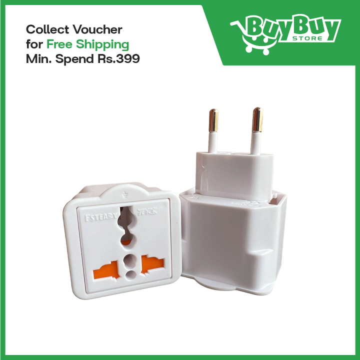 Universal Plug Adapter Converter, 3 Pin convert to 2 pin Travel Adapter power plug 10A