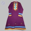 Traditional Pure Cotton Phalsa Colour A Line Kurta. 