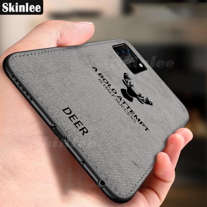 Skinlee for Huawei P40 Pro Phone Case Slim Hybrid Soft Cover with Deer Design Cloth Casing for Huawei P40 Pro Back Cover