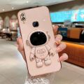 Maitus for Samsung Galaxy A10s Back Cover with Astronaut Hidden Stand Luxury 6D Plating Square Bumper Shiny Cases Soft Silicone Full Protection Mobile Phone Case for Boy Girls. 